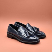 MOCASSINO SEMILUCIDO BLU