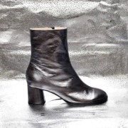 TRONCHETTO IN PELLE LAMINATA ACCIAIO ANTRACITE